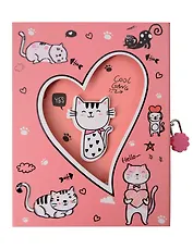 Записная книжка "Котики" на замочке, ассорти