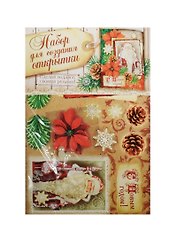 Открытка подарочная хэнд-мэйд Дед Мороз (1093784) (11х15см) (набор д/созд. открытки) (упаковка)