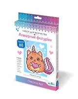 Набор алмазных фигурок с магнитом и ленточкой "Няшный котик"
