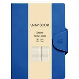Книга для записей А4 80л лин. "Snap book. No 4" иск.кожа, магн.клапан с термотиснением, скругл.углы, ляссе, инд.уп.