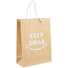 Пакет А5 "KEEP SMILE" бел.шрифт, крафт, нейтр.