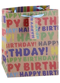 Пакет А4 32*26*12 "Happy Birthday to you" нейтр. бум.мат