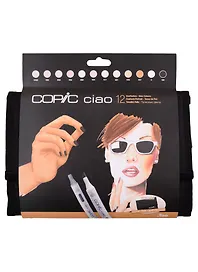 Набор маркеров Copic Ciao телесные тона, 12 цветов, в пенале