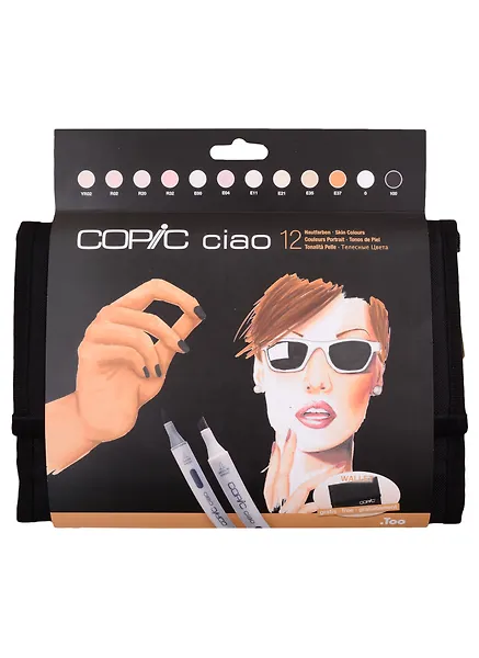 Набор маркеров Copic Ciao телесные тона, 12 цветов, в пенале - 0