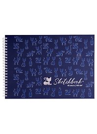Скетчбук А4 40л "КотоФитнес" 160г/м2, тонир. картон, фольга, спираль