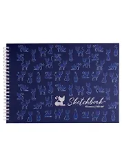 Скетчбук А4 40л "КотоФитнес" 160г/м2, тонир. картон, фольга, спираль