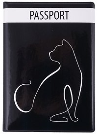 Обложка для паспорта Кошка (линия) (ПВХ бокс) (ОП2021-295)