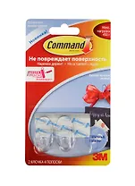 Крючок клейкий легкоудал. 02шт, малый, прозрачный, блистер, Command 3M