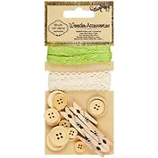 Набор Дек. эл. (12 дерев. пуг. 4 прищ. тес. хлопк. 0,5м тес. из льна 0,5м) в асс. (S20489582)