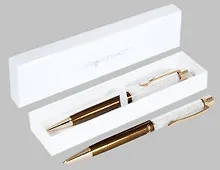 Ручка подарочная шариковая синяя "Glam Shine" золот.корпус, чешск.кристаллы, карт.футляр, Silwerhof