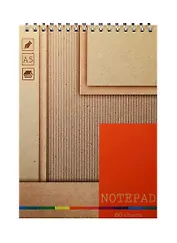 Блокнот А5 60л кл. "Kraft" карт.обл., гребень, ассорти, БиДжи