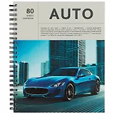 Тетрадь в клетку Listoff, Auto, 80 листов, в ассортименте
