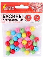 Бусины декоративные Шарики (12 мм) (30 г) (5 цв) (3+) (661258) (упаковка) (Остров сокровищ)