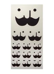 Наклейка Усы и очки (3шт) (10х20)