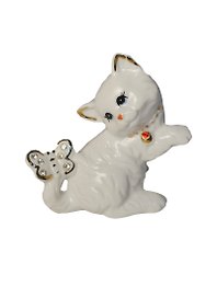 Фигурка Кошка с бабочкой фарфор (149-294) (10см)