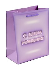 Пакет А5 23*18*10 "С днем рождения. Basic" нейтр., бум.мат.ламинат