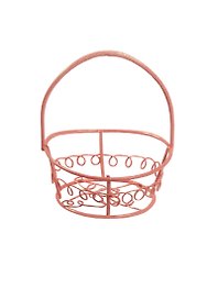 Кукольные аксессуары, корзинка кргулая  оранжевая 5*7см (11-00836-19)