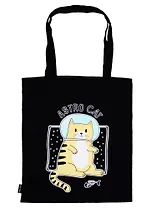 Сумка-шоппер Кот-космонавт Astro cat черная, текстиль 40см.*32см.