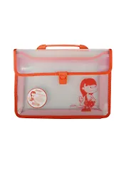 Портфель-папка А4  прозрачный пластик, красный кант, 2 отд, Proff