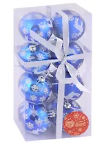 Набор елочных шаров Северный олень (синие) (6 см) (8 шт)