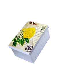 Шкатулка металлическая Желтая роза (12х8х6) (742999)