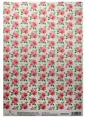 Декупажная карта Дикие розы (фон) 21*30см