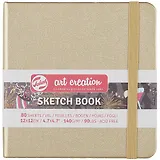 Скетчбук 12*12 80л "Art Creation" металлик белое золото, нелинованн. 140г/м2, слоновая кость, тв.обл., Royal Talens