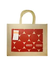 Джутовая сумка Круги 43*34*19см Длина ручки 36см