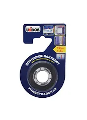 Лента клейкая 19мм*1,5м двухстор., на вспен. основе, д/наружных работ, черная, подвес, Unibob