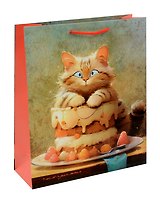 Пакет А4 32*26*10 "Чувиляева. Sweet cat. Basic" нейтр. бум.мат.ламинат