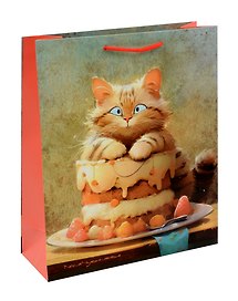 Пакет А4 32*26*10 "Чувиляева. Sweet cat. Basic" нейтр. бум.мат.ламинат