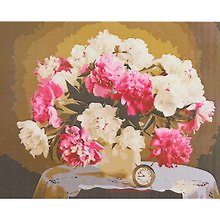 Картина-раскраска по номерам «Прекрасные пионы», 40 х 50 см, 24 цвета, Рыжий Кот