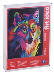 Картина по номерам Art idea "Радужный волк" А4 (21*29,7см.) (MINIA40165)