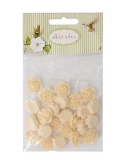 Цветочки пластиковые, 1.5 см, кофейные, 25 штук