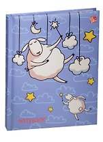 Записная книжка А6 48л "Овечки (графика)" 7БЦ, с поролоном, мат.лам., выб.лак, блестки, Listoff