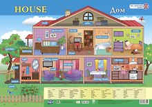 Английский язык. House/Дом. Учебный плакат (Формат А2)