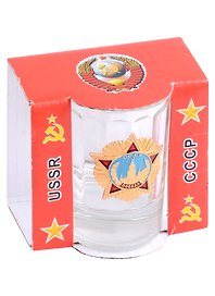 Сувенир, АКМ, Набор стопок Ордена  с мет.знач 1шт., стекло CT-M-34-1
