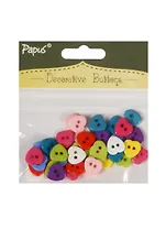 Пуговицы-сердечки пластиковые в пакете с европодвесом цвета микс (11063000)