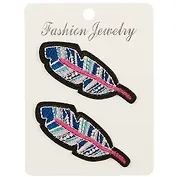 Термонаклейка с пайетками Перышки, 2шт, 13*15 (орр)