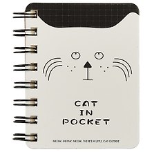 Записная книжка «Cat in the pocket» А7, 80 листов в линейку, спираль, в ассортименте