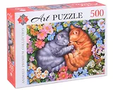 Artpuzzle. Пазл. 500 элементов "Спящие котята в цветах"