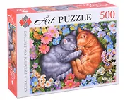 Artpuzzle. Пазл. 500 элементов "Спящие котята в цветах"