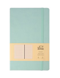 Книга для записей А5 96л лин. "Joy Book. Сахарный лед" иск.кожа, тонир.блок, скругл.углы, ляссе, резинка, карман на задн.форзаце