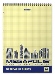 Блокнот А4 80л кл. "MEGAPOLIS Yellow Concept" на спирали, ErichKrause 
