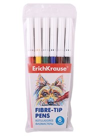 Фломастеры Erich Krause, Easy Washable, 6 цветов