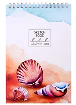 Скетчбук А5 40л "SKETCHBOOK. Shell", белый офсет, 100г/м2, евроспираль