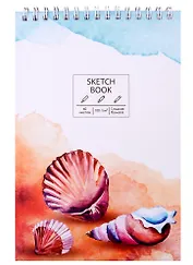 Скетчбук А5 40л "SKETCHBOOK. Shell", белый офсет, 100г/м2, евроспираль