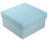 Коробка подарочная "Ромашки c полосками" голубая, 15*15*8.5см