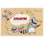 Альбом для рисования «Еноты» Феникс+ А4, 12 листов, скрепка - 0
