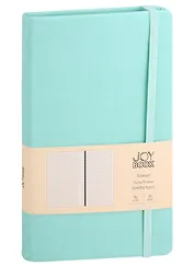 Книга для записей А5 96л лин. "Joy Book. Ментоловый" иск.кожа, тонир.блок, скругл.углы, ляссе, резинка, карман на задн.форзаце
